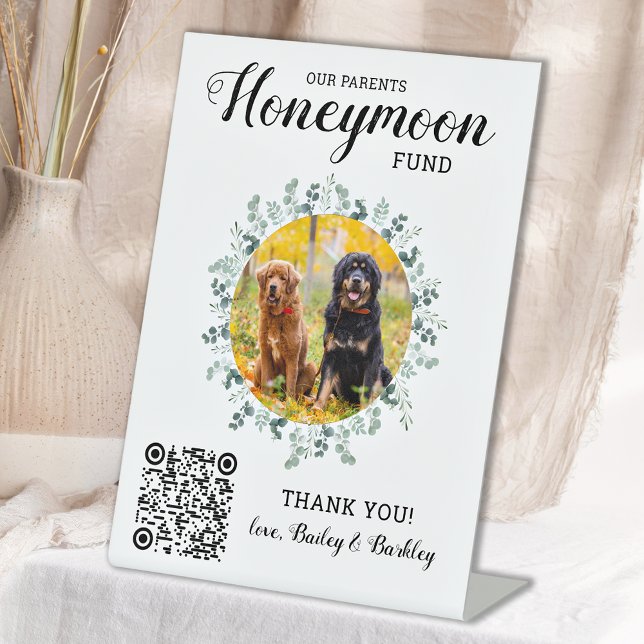 Honeymoon Fund Venmo QR Code Haustier Foto Hochzei Sockelschild (Von Creator hochgeladen)