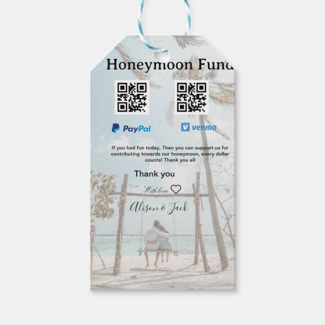 Honeymoon fund venomo paypal donation Q R couple Geschenkanhänger (Vorderseite)