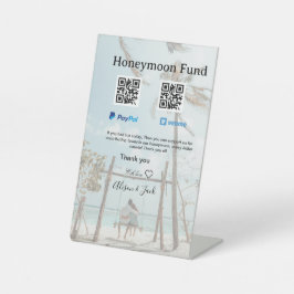 Honeymoon fund venomo paypal donation Q R couple Sockelschild
