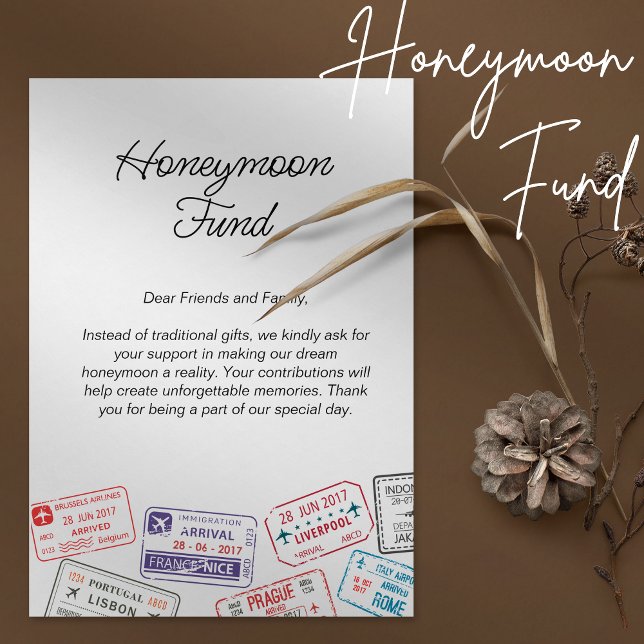Honeymoon Fund Wedding Registry Travel Request Einladung (Honeymoon Fund Wedding Registry Travel Request Invitation)