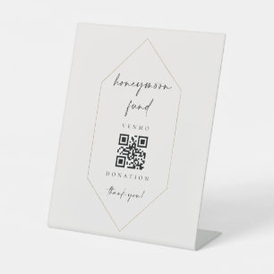 Honeymoon Fund Wedding Scan Cash Geschenk C100 Sockelschild