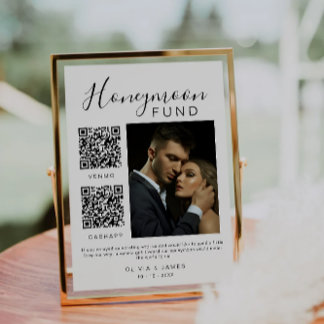 Honeymoon Fund Wedding Sign Foto QR Code Einladung