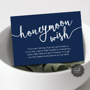Honeymoon Fund Wish Cash, Moderne rustikale Hochze Begleitkarte