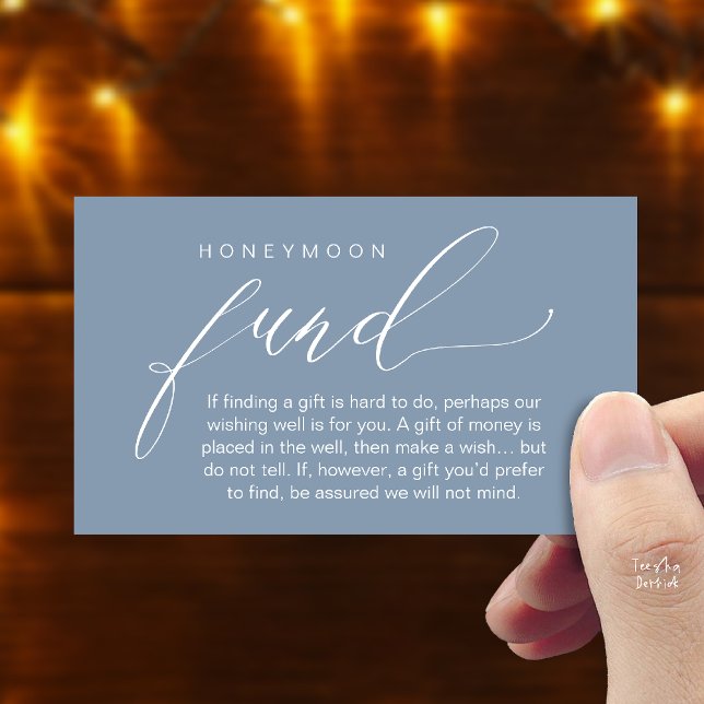 Honeymoon Fund Wishing Well, Wish, A Note On Gifts Begleitkarte (Honeymoon Fund Wishing Well, Wish, A Note On Gifts Enclosure Card in Dusty Blue)