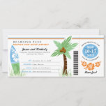 Honeymoon Gift Boarding Pass Palm Tree Surf Board Einladung<br><div class="desc">Denken Sie an eine kreative Art, ein Geschenk für eine Braut und Bräutigam Flitterwochen. Hier ist ein Boarding Pass auf Honeymoon Island mit einem Palm Tree, Surf Board und Hibiskus Blume. Die Farben sind hell blau, grün und orange. Wenn Sie ein anderes Farbschema oder irgendwelche Designänderungen wünschen, senden Sie bitte...</div>