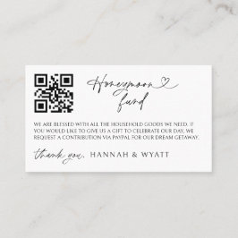 Honeymoon Gift Request Wedding Enclosure Scan Card Visitenkarte