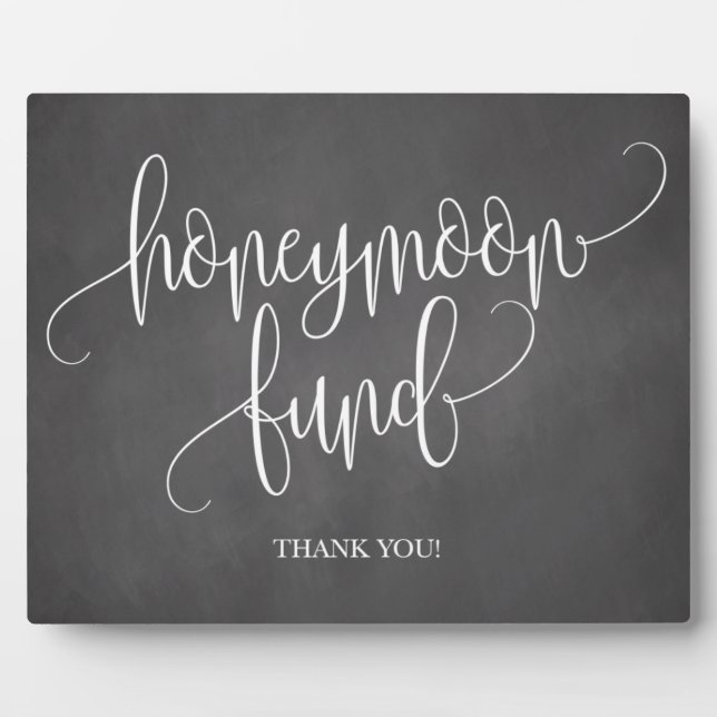 Honeymoon-Hochzeitsfonds Fotoplatte (Vorderseite)