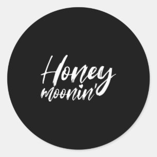 Honeymoon Honeymoon Bride Groom Matching Couple Runder Aufkleber