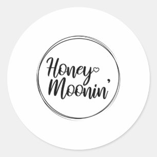 Honeymoon Honeymoonin Bride Groom Vacation _1 Runder Aufkleber