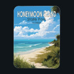 Honeymoon Island Staat Park Florida Reisen Vintag Magnet<br><div class="desc">Honeymoon Island Staat Park Vektorgrafik Design. Teil einer Reihe von Barriereinseln,  die im Golf von Mexiko vor der Westküste von Florida sprudeln.</div>