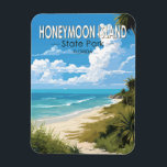 Honeymoon Island Staat Park Florida Reisen Vintag Magnet<br><div class="desc">Honeymoon Island Staat Park Vektorgrafik Design. Teil einer Reihe von Barriereinseln,  die im Golf von Mexiko vor der Westküste von Florida sprudeln.</div>