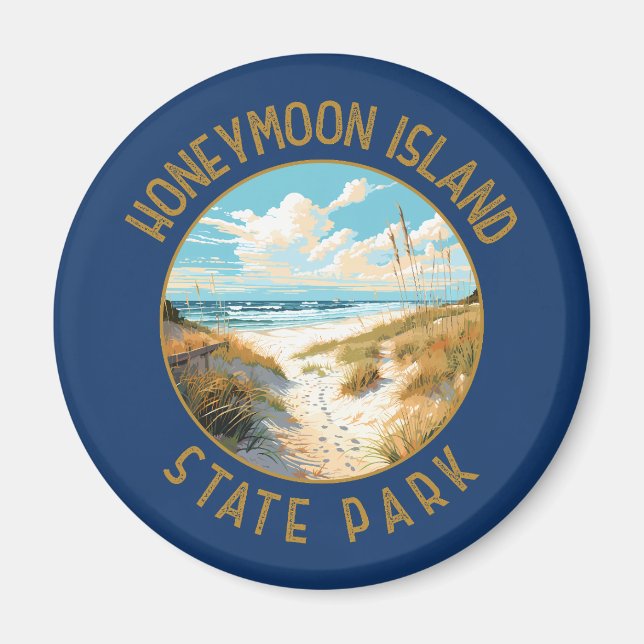 Honeymoon Island Staat Park Retro Not leidend Magnet (Vorne)