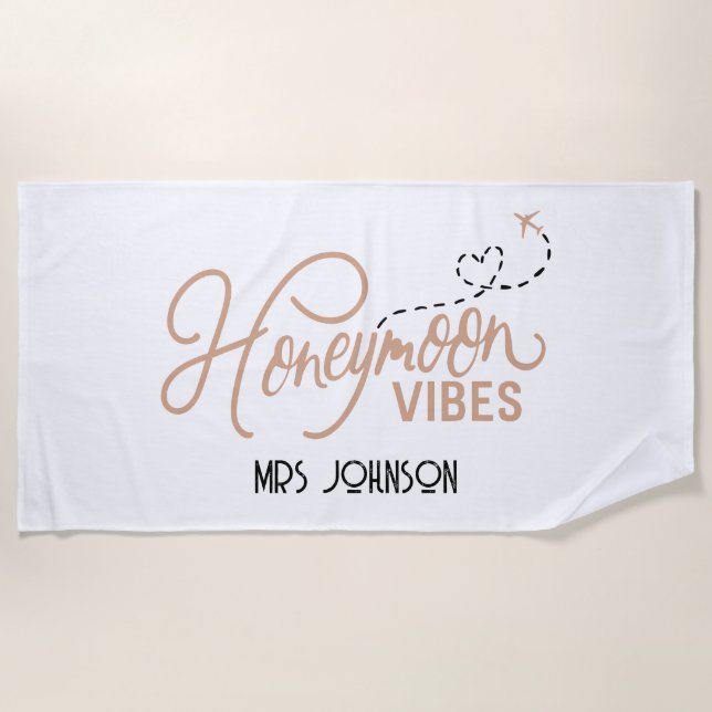 Honeymoon Vibes Wedding Gift Strandtuch (Vorderseite)