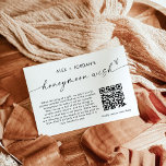 Honeymoon Wish Card | QR Code Honeymoon Fund Dankeskarte<br><div class="desc">Die Honeymoon Wish Card bietet handgeschriebene Kalligraphie mit modernem minimalistischem Layout, um eine lustige Flitterwochenreise statt traditioneller Hochzeitsgeschenke respektvoll anzufordern! Fügen Sie Ihren Cash App QR Code hinzu und passen Sie *most* an Ihre Bedürfnisse an. Textfarben sind vollständig editierbar —> klicken Sie auf die Schaltfläche "Edit Using Design Tool" um...</div>