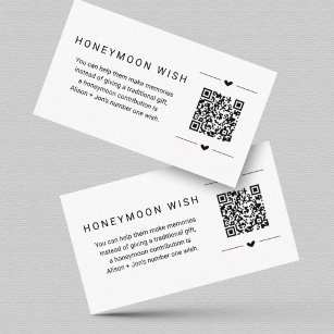 Honeymoon Wish / Fund Card w QR Code einfügen Begleitkarte