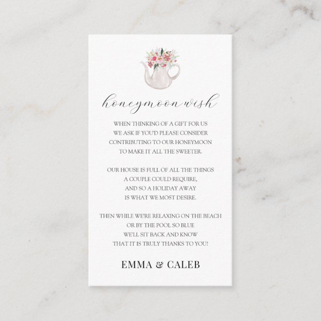 Honeymoon Wish Fund Enclosure Card Begleitkarte (Vorderseite)