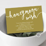 Honeymoon Wish Fund, Retro Gold Begleitkarte<br><div class="desc">Flitterwochen wünschen Hochzeitskarte. Sie können die Farben des Schriftartes ändern (Retro-Gold) und Ihre Wünsche für Hochzeitsfeiertage oder die Flitterwochen-Fonds hinzufügen. #TeeshaDerrick</div>