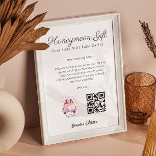 Honeymoon Wish Travel Fund Anforderung Geschenk Qr Poster