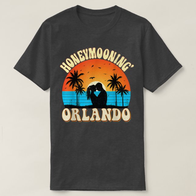 Honeymoonin Bride Groom Florida Sunset Honeymoon i T-Shirt (Design vorne)