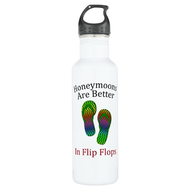 Honeymoons Are Better in Flip Flops Edelstahlflasche (Vorderseite)