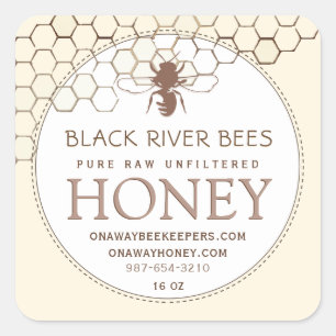Honeypeb & Bee Raw Miel Étiquette Jaune