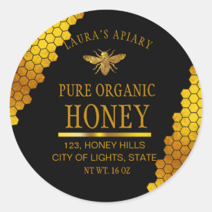 Honeypeb Gold Honey Bee Apiary Étiquette de produi