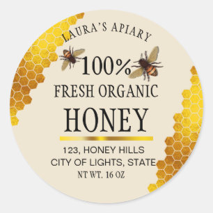 Honeypeb Gold Honey Bee Apiary Étiquette de produi