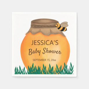 Honeypot Bumblebee Baby Dusche Weiß Serviette