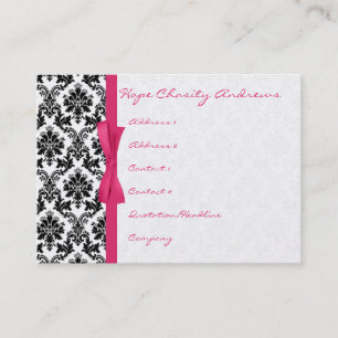 Honeysuckie Ruban Noir Damask Cartes de visite