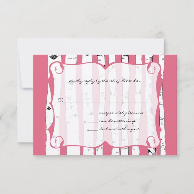 Honeysuckle Birch Tree Wedding Response Card RSVP Karte (Vorderseite)