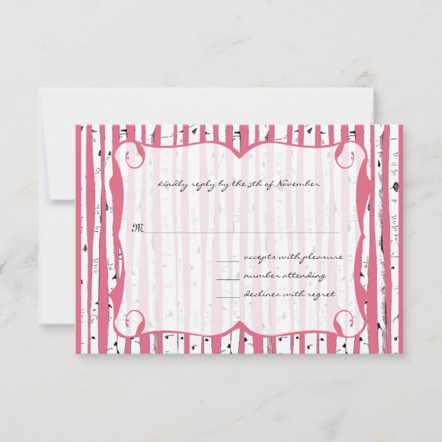 Honeysuckle Birch Tree Wedding Response Card RSVP Karte (Vorderseite)