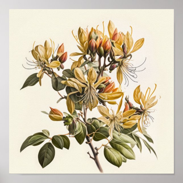 Honeysuckle Blume Art Print Poster (Vorne)