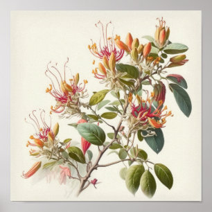 Honeysuckle Blume Art Print Poster