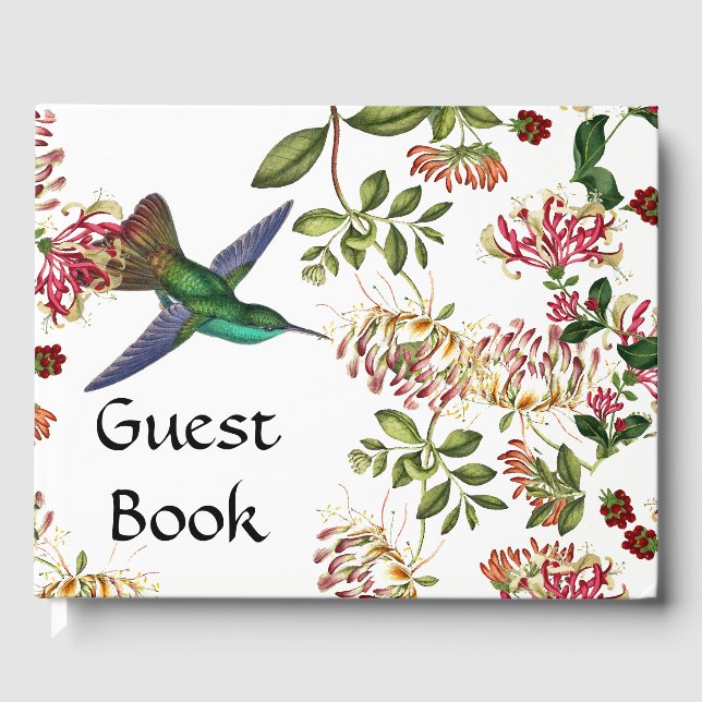 Honeysuckle Blume Hummingbird Bird Gästebuch (Vorderseite)