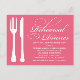 HONEYSUCKLE FLATWARE   PROBE DINNER INVITE EINLADUNGSPOSTKARTE