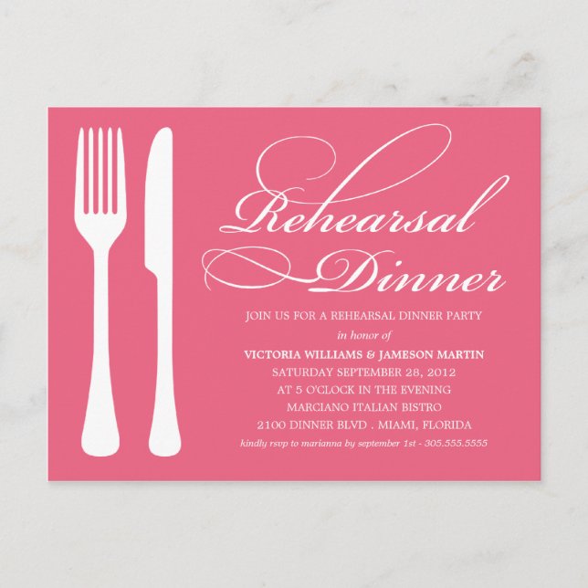 HONEYSUCKLE FLATWARE | PROBE DINNER INVITE EINLADUNGSPOSTKARTE (Vorderseite)