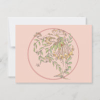 Honeysuckle Garden Fairy - June Birth Blume Postc