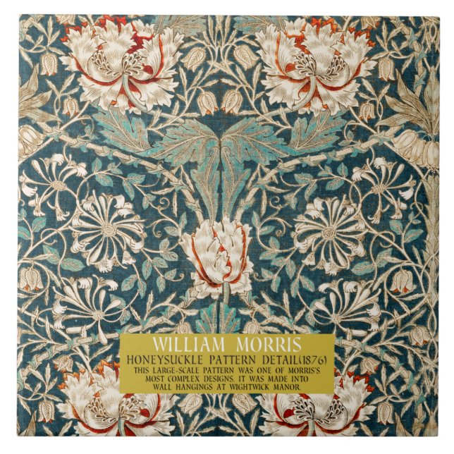 Honeysuckle Pattern - Design von William Morris Fliese (Vorderseite)