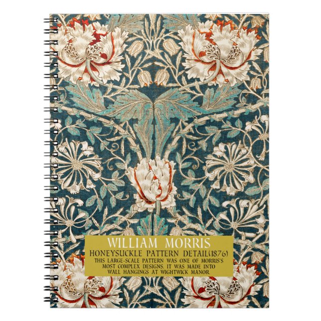 Honeysuckle Pattern - Design von William Morris Notizblock (Vorderseite)