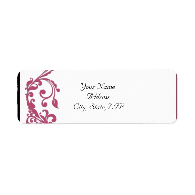 Honeysuckle Pink Rounded Corner Rücksendeadresse (Vorne)