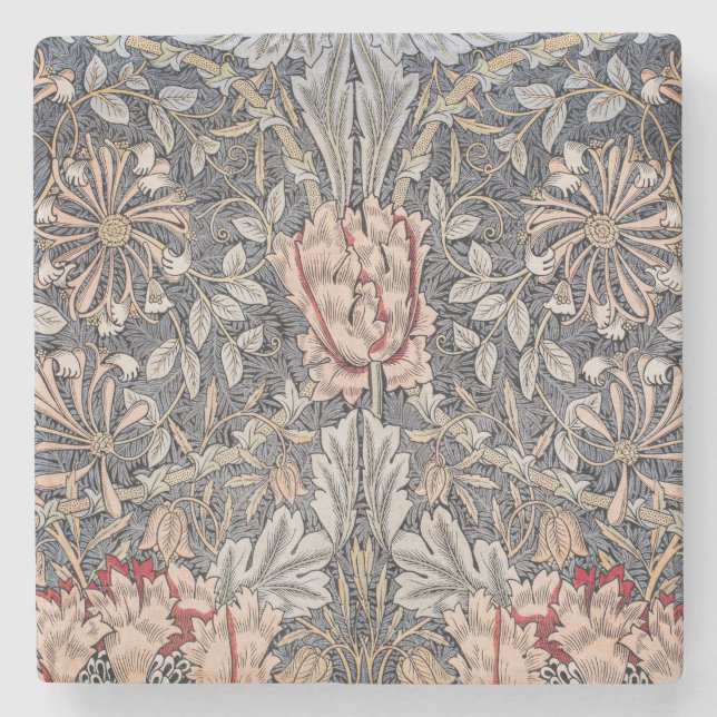 Honeysuckle Print (von William Morris) Steinuntersetzer (Vorderseite)