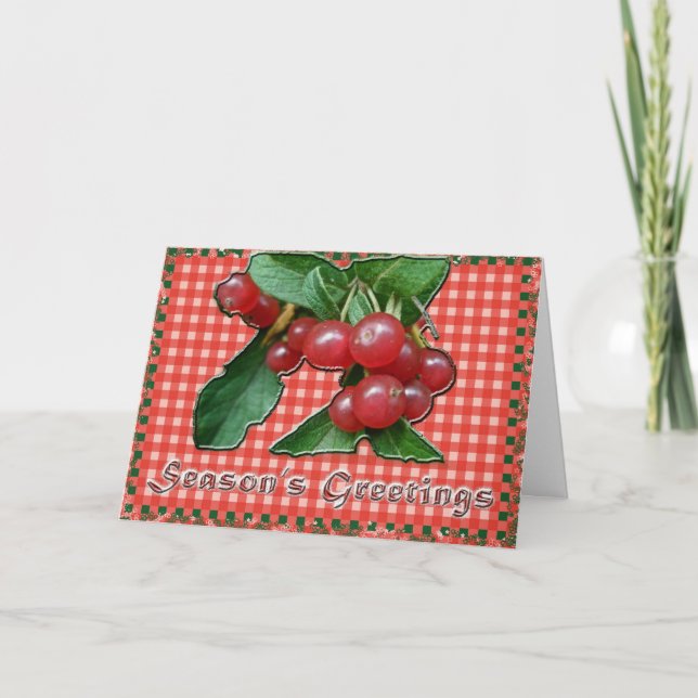 Honeysuckle Season's Greetings Card Feiertagskarte (Vorderseite)