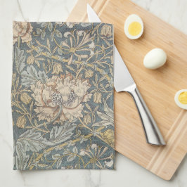 Honeysuckle von William Morris, Vintage Blume Art Geschirrtuch