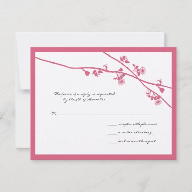 Honeysuckle Wild Blume Branches Wedding RSVP (Vorderseite)