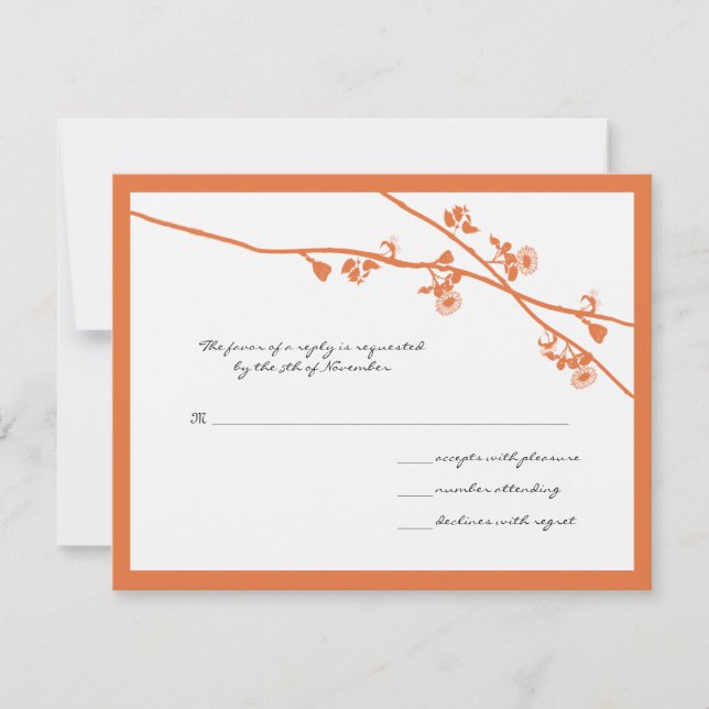 Honeysuckle Wild Blume Branches Wedding RSVP (Vorderseite)