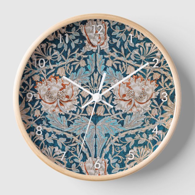 Honeysuckle, William Morris Clock Uhr (Vorderseite)