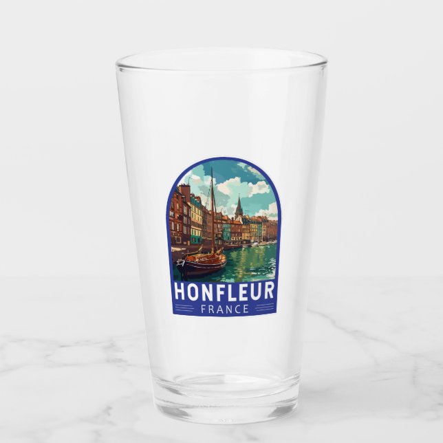 Honfleur France Travel Art Vintag Glas (Vorderseite)