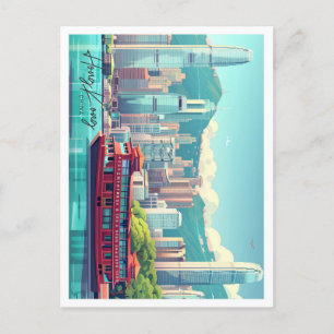 Hong Kong China Art Travel Place Illustration Postkarte