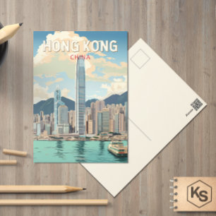 Hong Kong China Reisen Vintag Postkarte