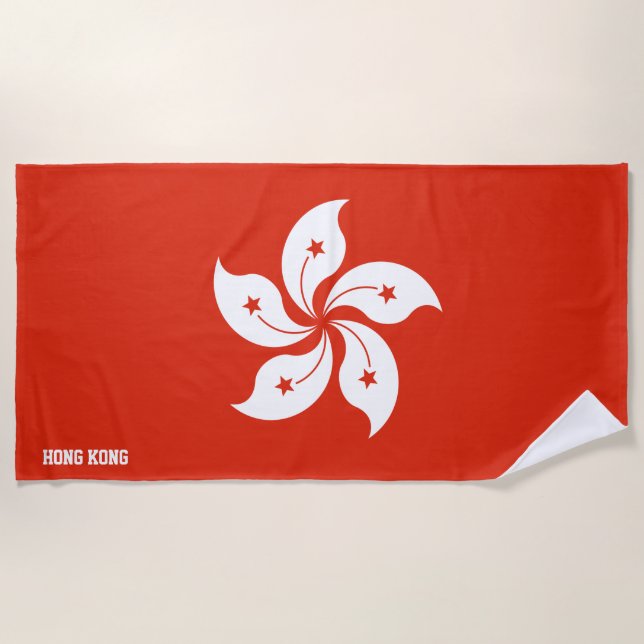 Hong Kong Flag Splendid Patriotic Strandtuch (Vorderseite)